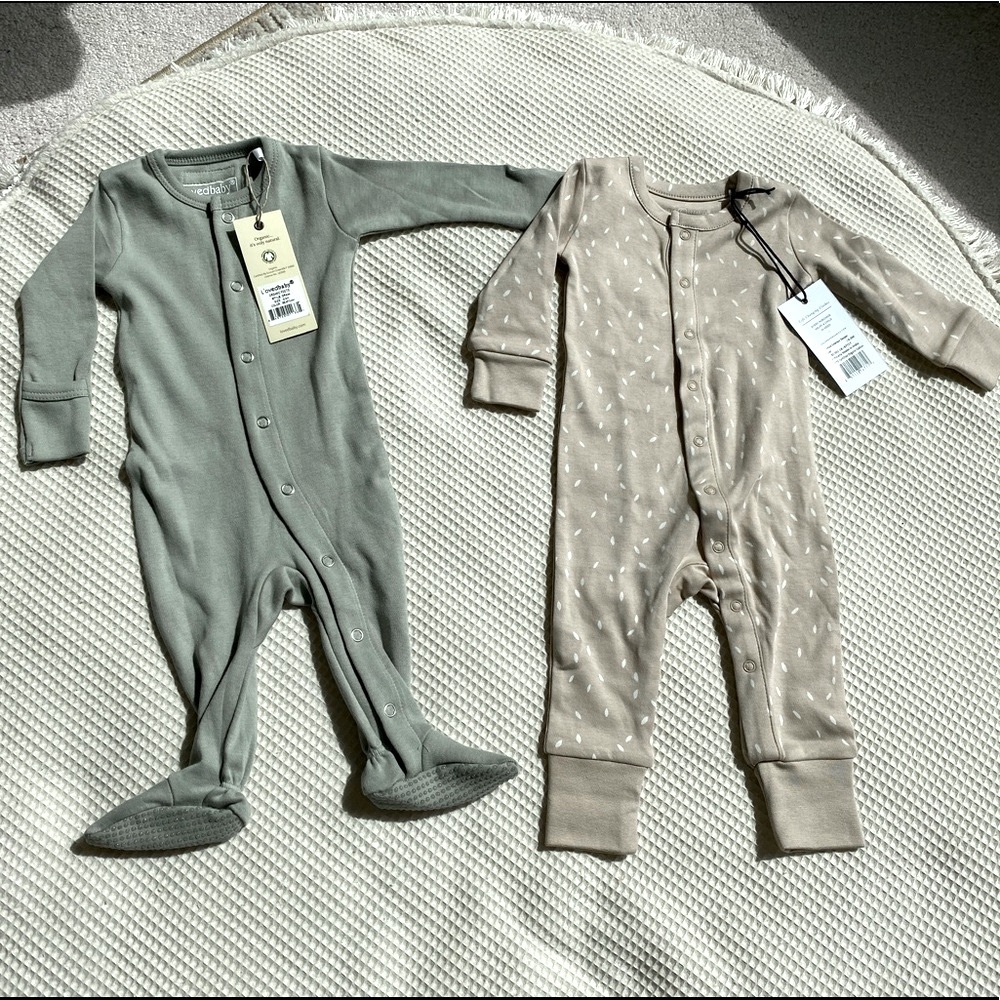 NWT Colored Organics and L’oved Baby sleepers